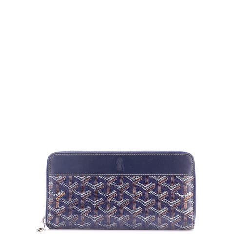 Matignon Zip Wallet Coated Canvas with Leather