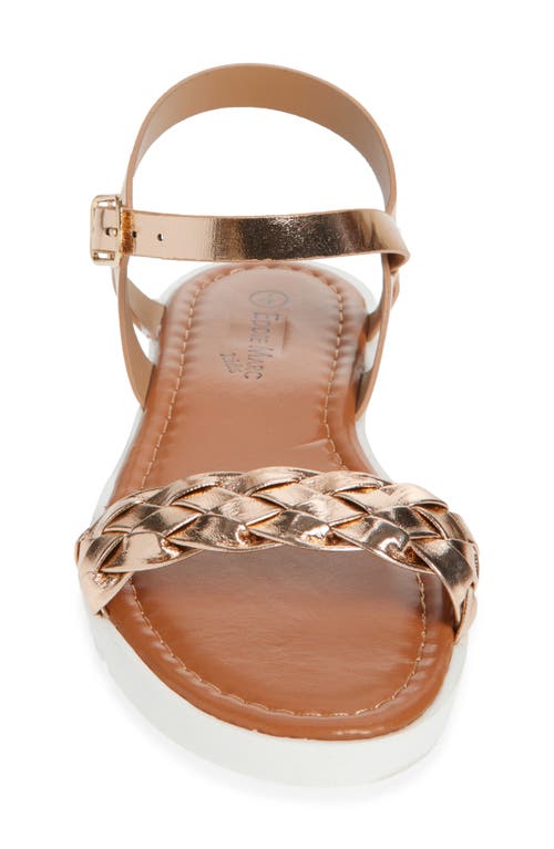 Extreme By Eddie Marc Kids' Braided Strap Sandal In Rose Gold
