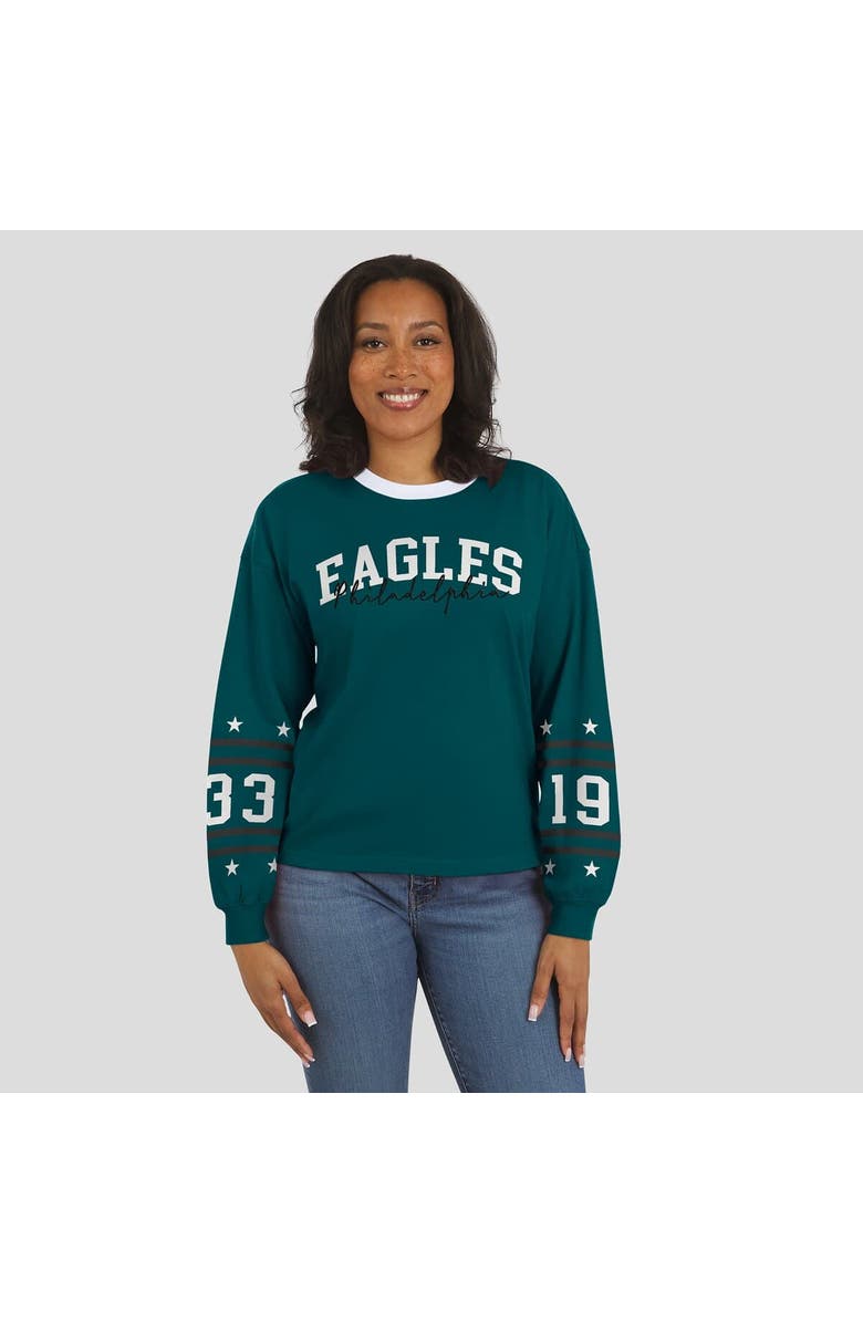 WEAR by Erin Andrews Women's WEAR by Erin Andrews  Midnight Green Philadelphia Eagles Sport Long-Sleeve T-Shirt, Alternate, color, Green