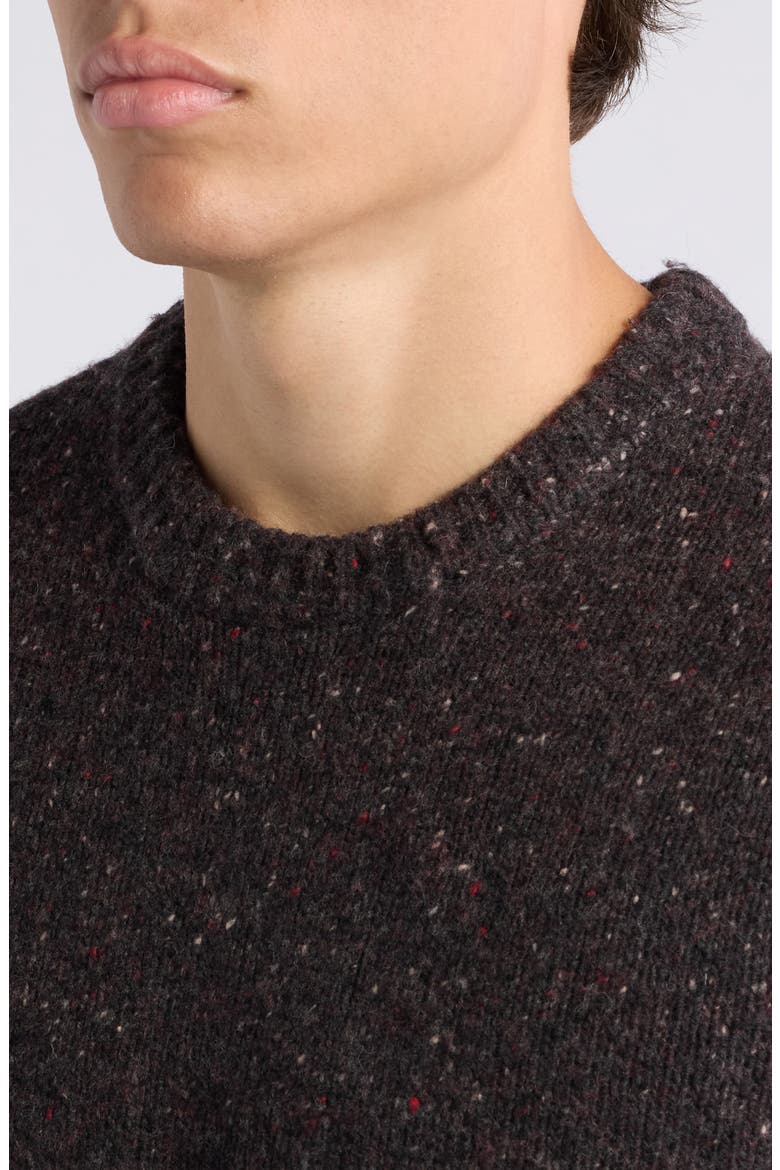 Donegal Crewneck Merino Wool Blend Sweater, Alternate, color, PINOT NOIR