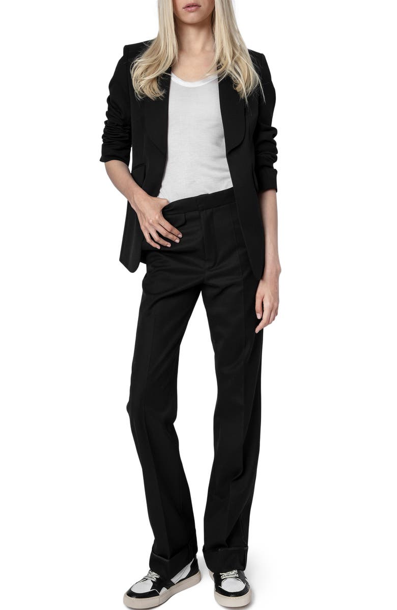 Zadig & Voltaire Shawl Collar Jacket, Alternate, color, Noir