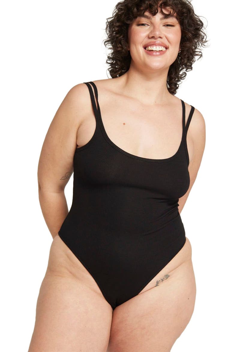 The Organic Cotton Classic Bodysuit, Alternate, color, Black
