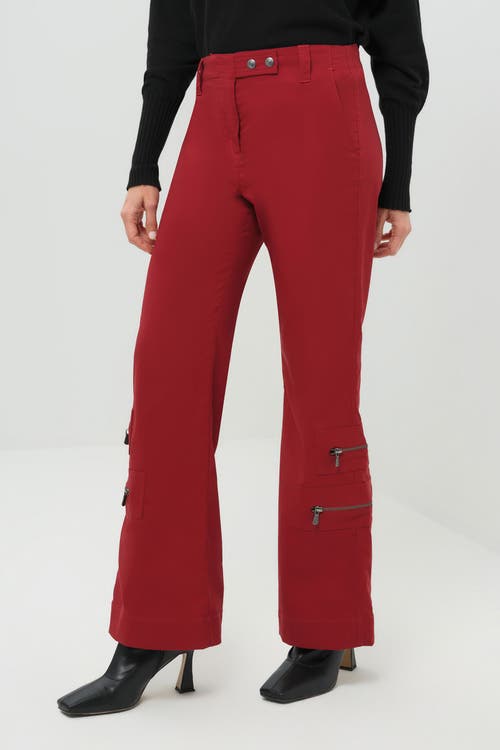 Anatomie Madonna Mid Weight Wide Leg Pant In Red