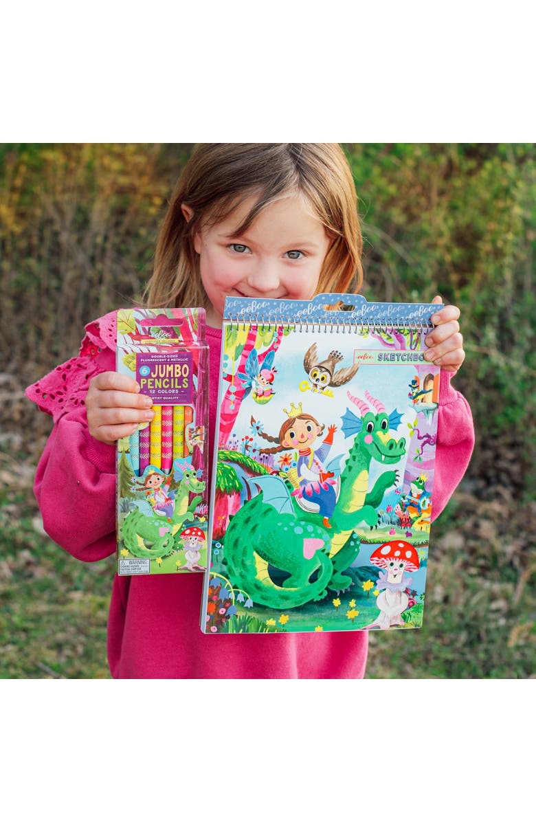 eeBoo Fairytale Dragon Magical Spiral Bound Pad Sketchbook, Alternate, color, 