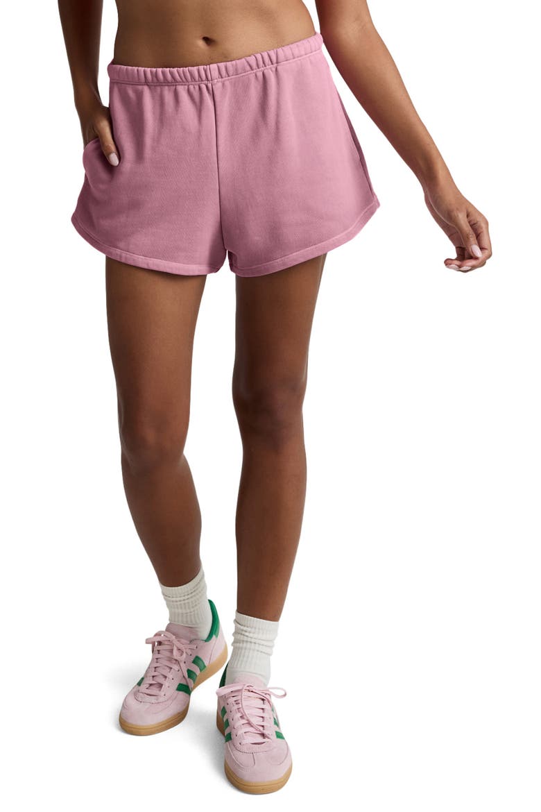 Fade Out Sweat Shorts, Main, color, WASHED RICH RASPBERRY