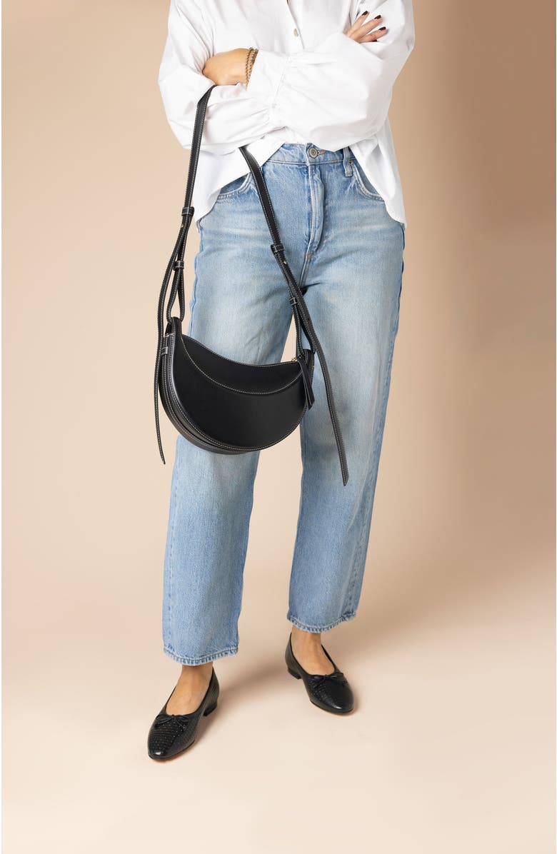 Menina Step Amelie Black Weave Ballet Flat, Alternate, color, Black