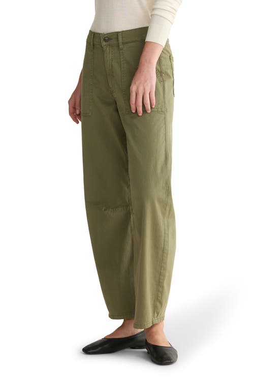 Warp & Weft Warp+weft Bna Soft Curve Barrel Twill Pants In Green