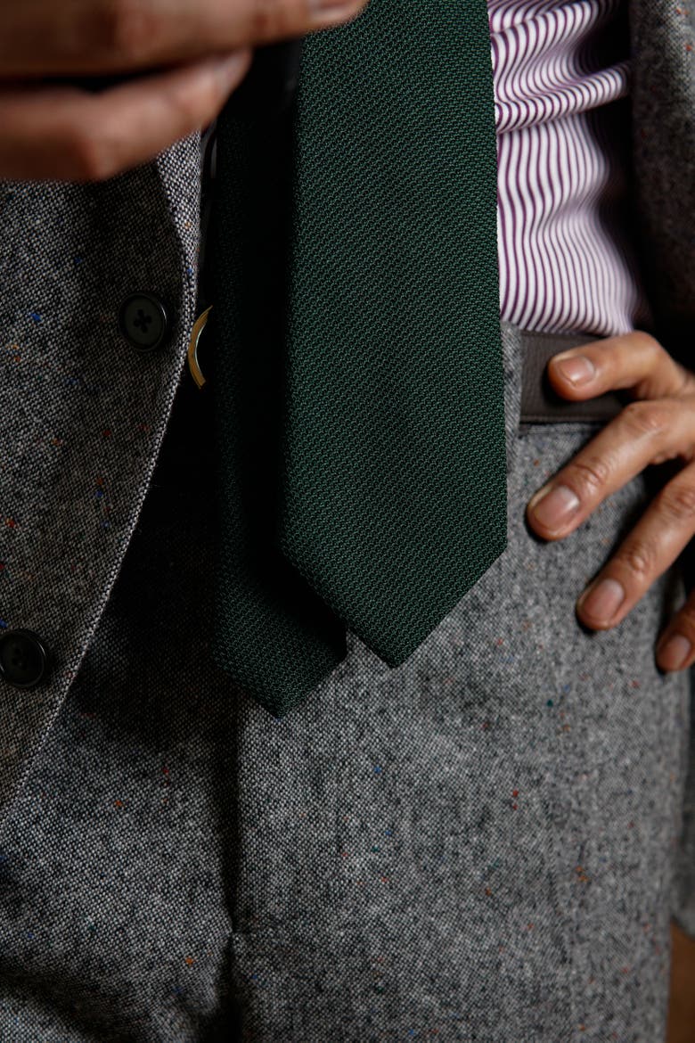 Foresta - Silk Grenadine Tie for Men, Alternate, color, Forest Green