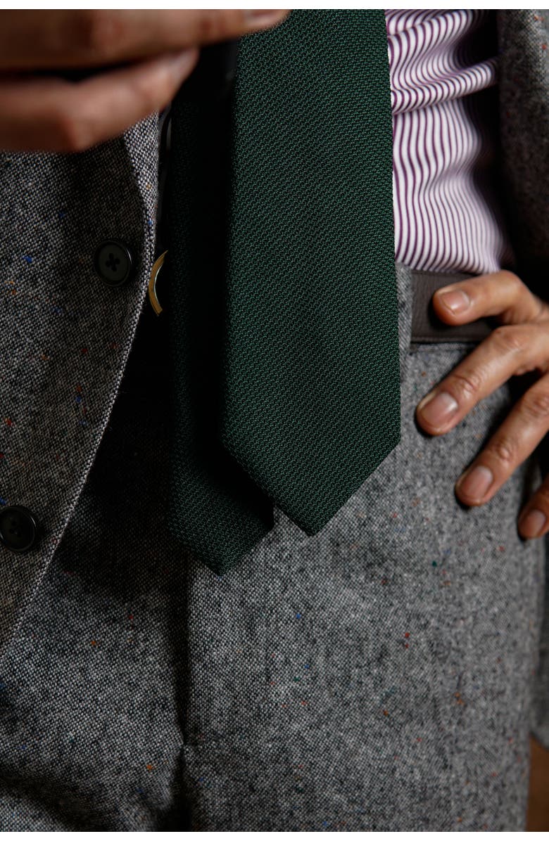 Elizabetta Foresta - Silk Grenadine Tie for Men, Alternate, color, Forest Green