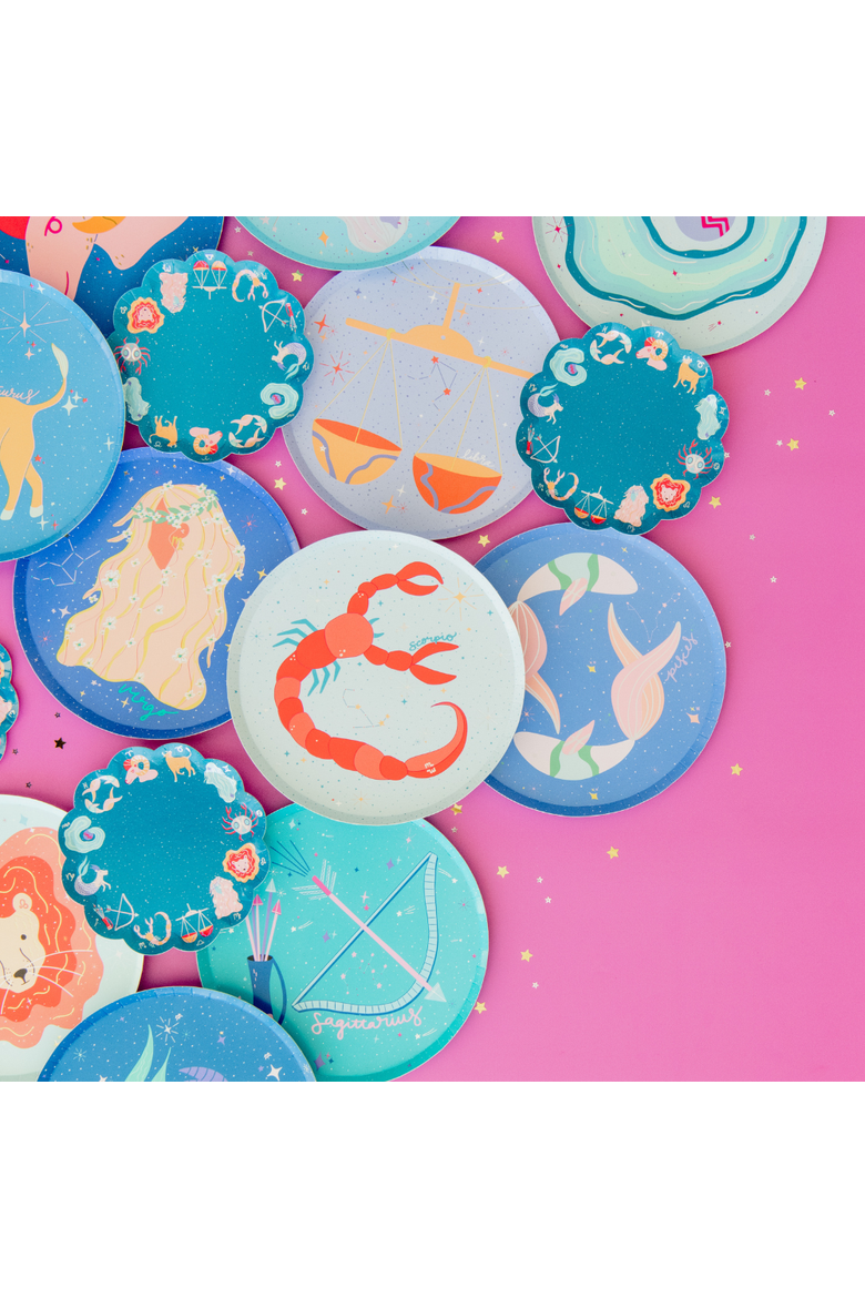 Zodiac Themed Dessert Plates, Alternate, color, Assorted Pre-Pack