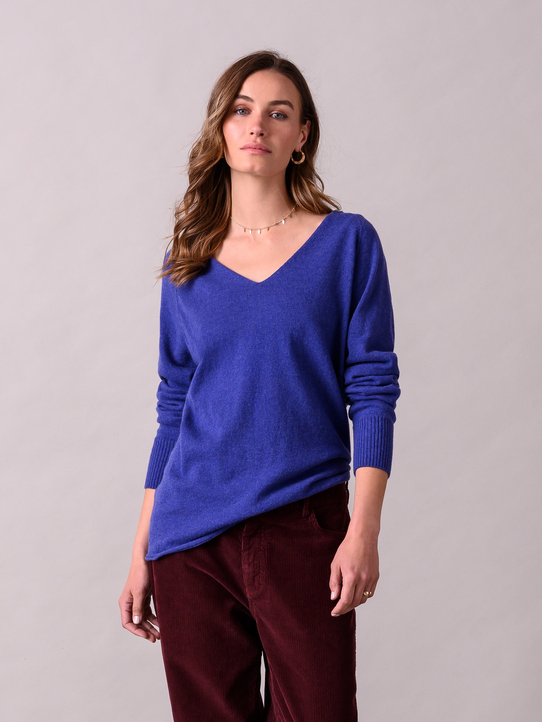 Geelong Wool Slouch V-Neck Sweater - image 3