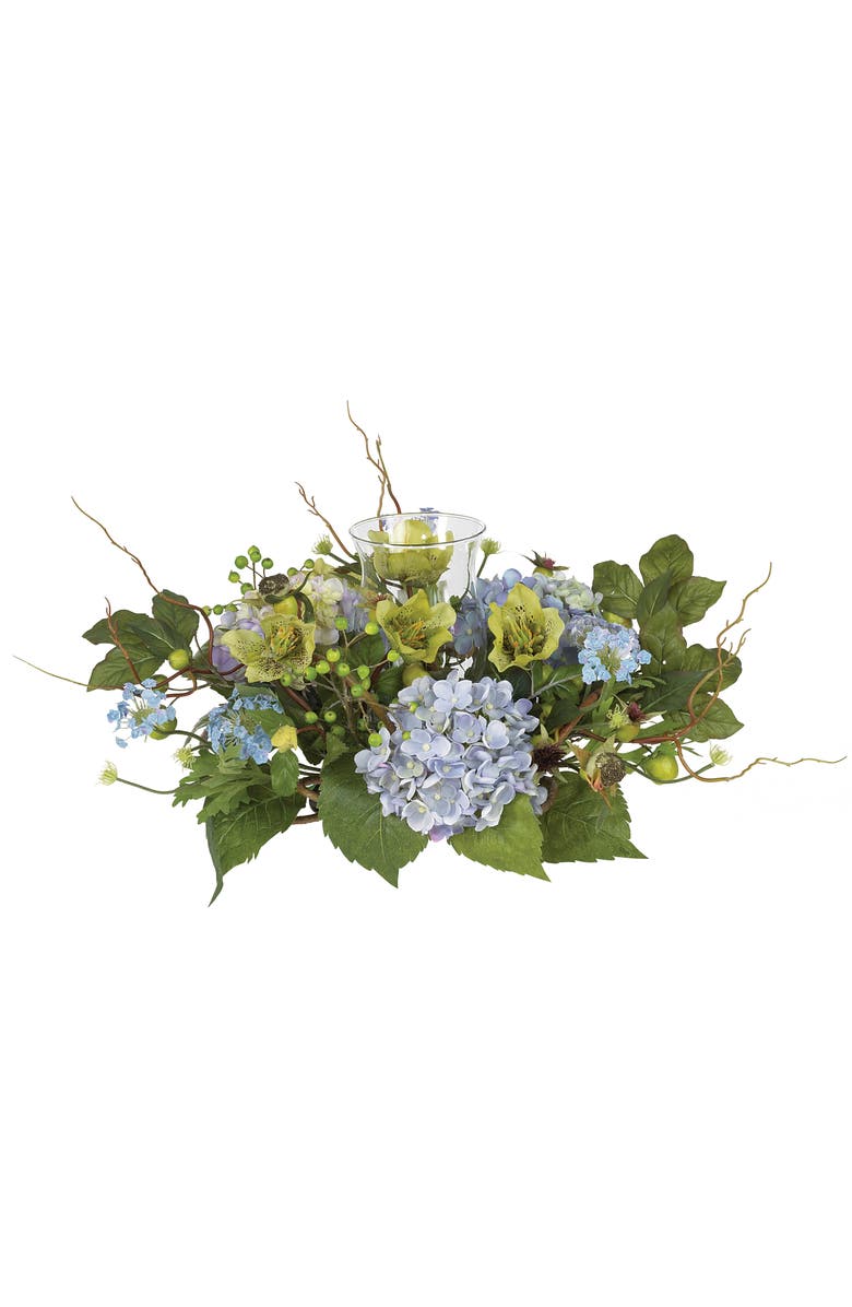 NEARLY NATURAL Hydrangea Candelabrum Centerpiece, Main, color, 