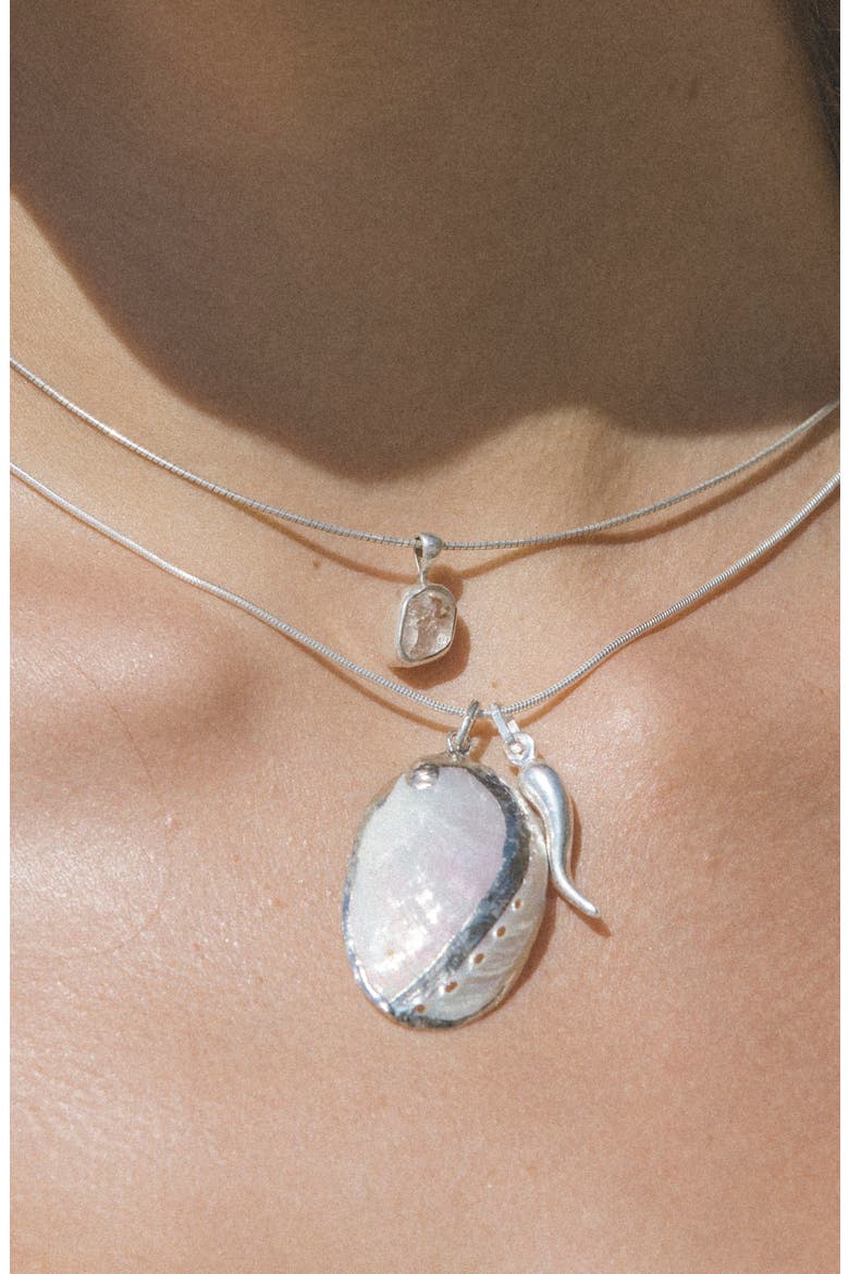 Little Falls Sterling Silver Herkimer Diamond Collar Necklace, Alternate, color, SILVER