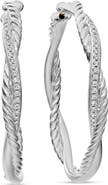 David Yurman Petite Infinity Hoop Earrings in Sterling Silver with Pavé Diamonds