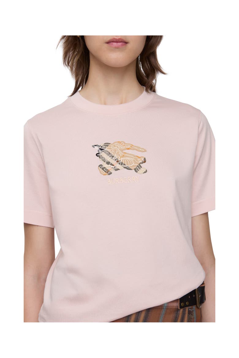 Knight Check Cotton T-shirt, Alternate, color, Bouquet pink