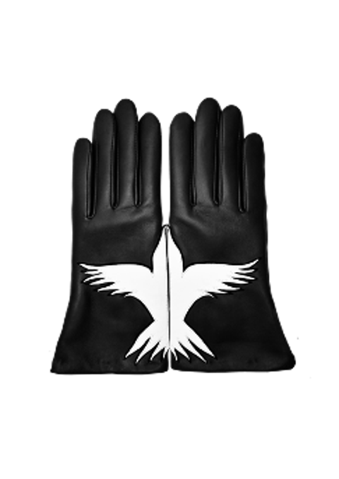 Freedom Lambskin Glove Lined in Silk with Bird Motif