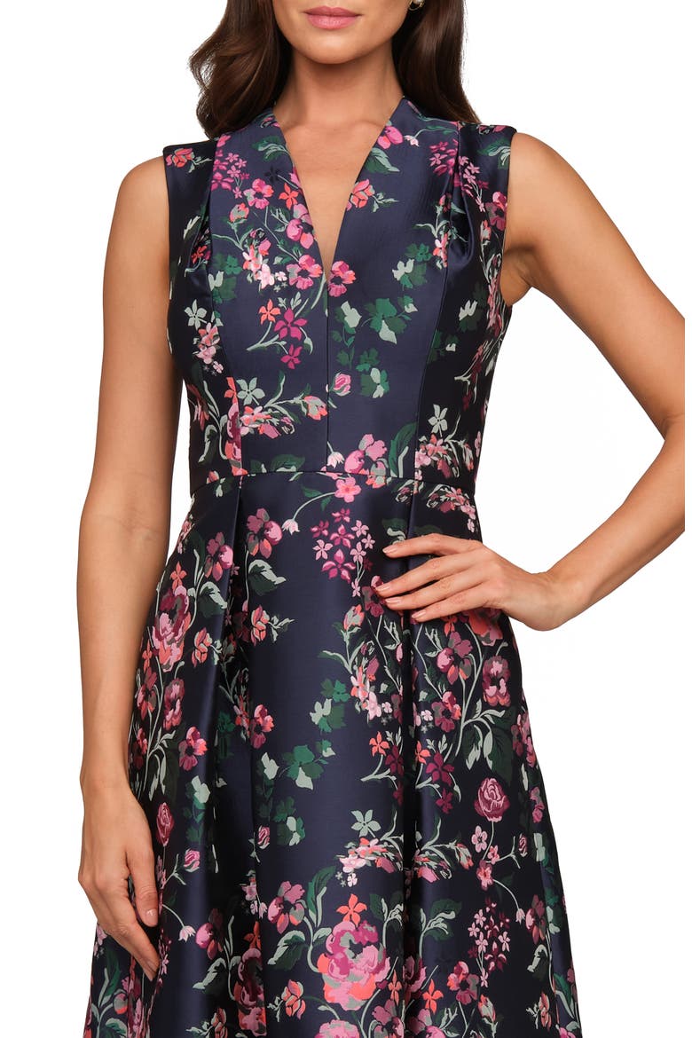 Rhea Floral Midi Cocktail Dress, Alternate, color, INK BLUE MULTI