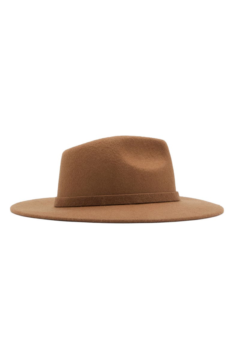 MANGO Wool Felt Fedora, Alternate, color, Medium Brown