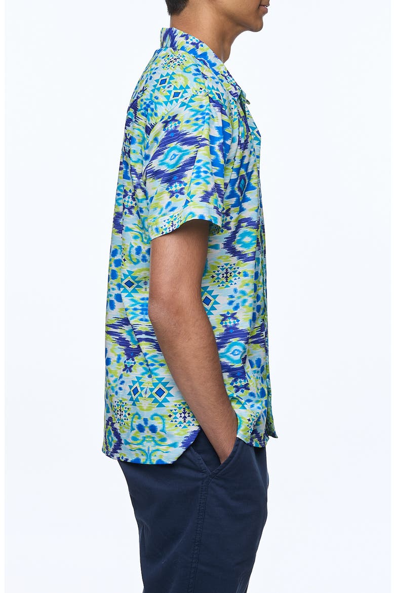 Printed Camp Shirt, Alternate, color, BLUE