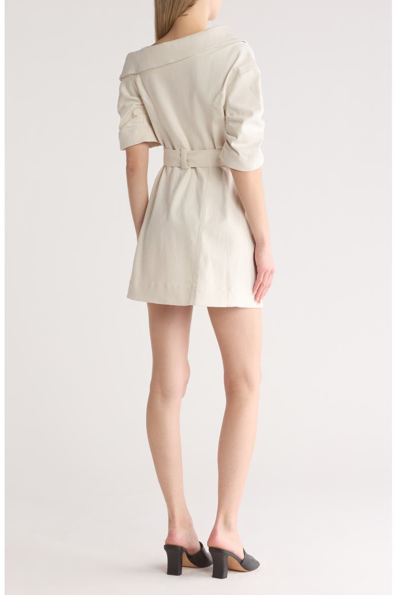 Milly Asymmetrical Belted Utility Dress, Alternate, color, ALABASTER