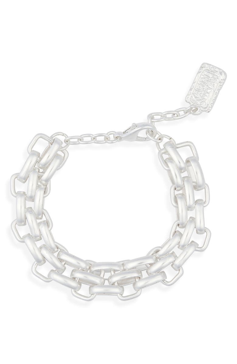 Karine Sultan Triple Link Bracelet, Main, color, Silver