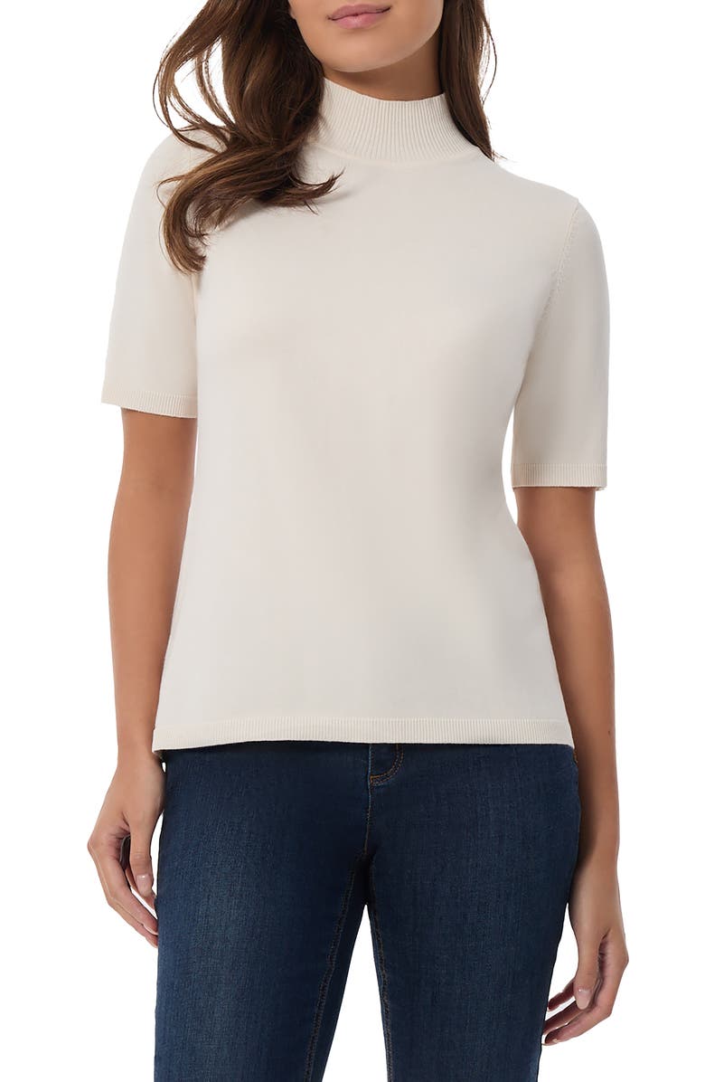 Jones New York Mock Neck Short Sleeve Sweater, Main, color,