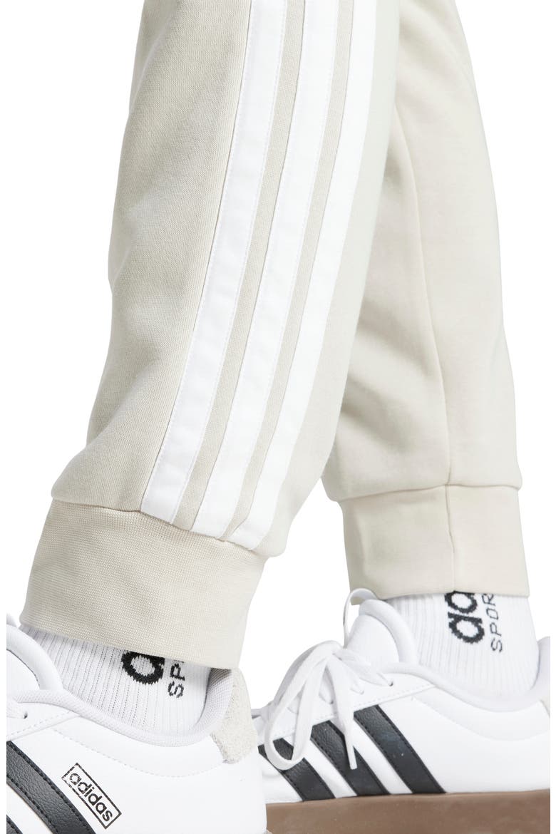 Essential 3-Stripes Fleece Joggers, Alternate, color, WONDER ALUMINA/WHITE