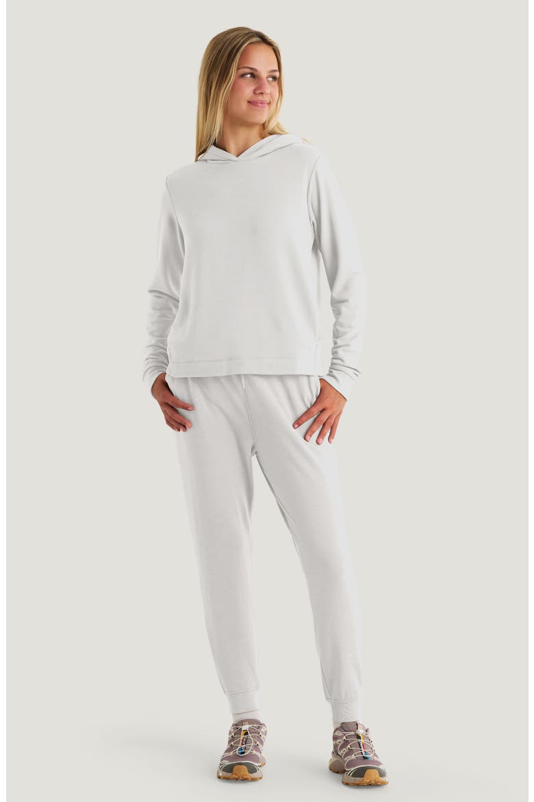 Brushed Fleece Joggers, Alternate, color, OFF WHITE HEATHER