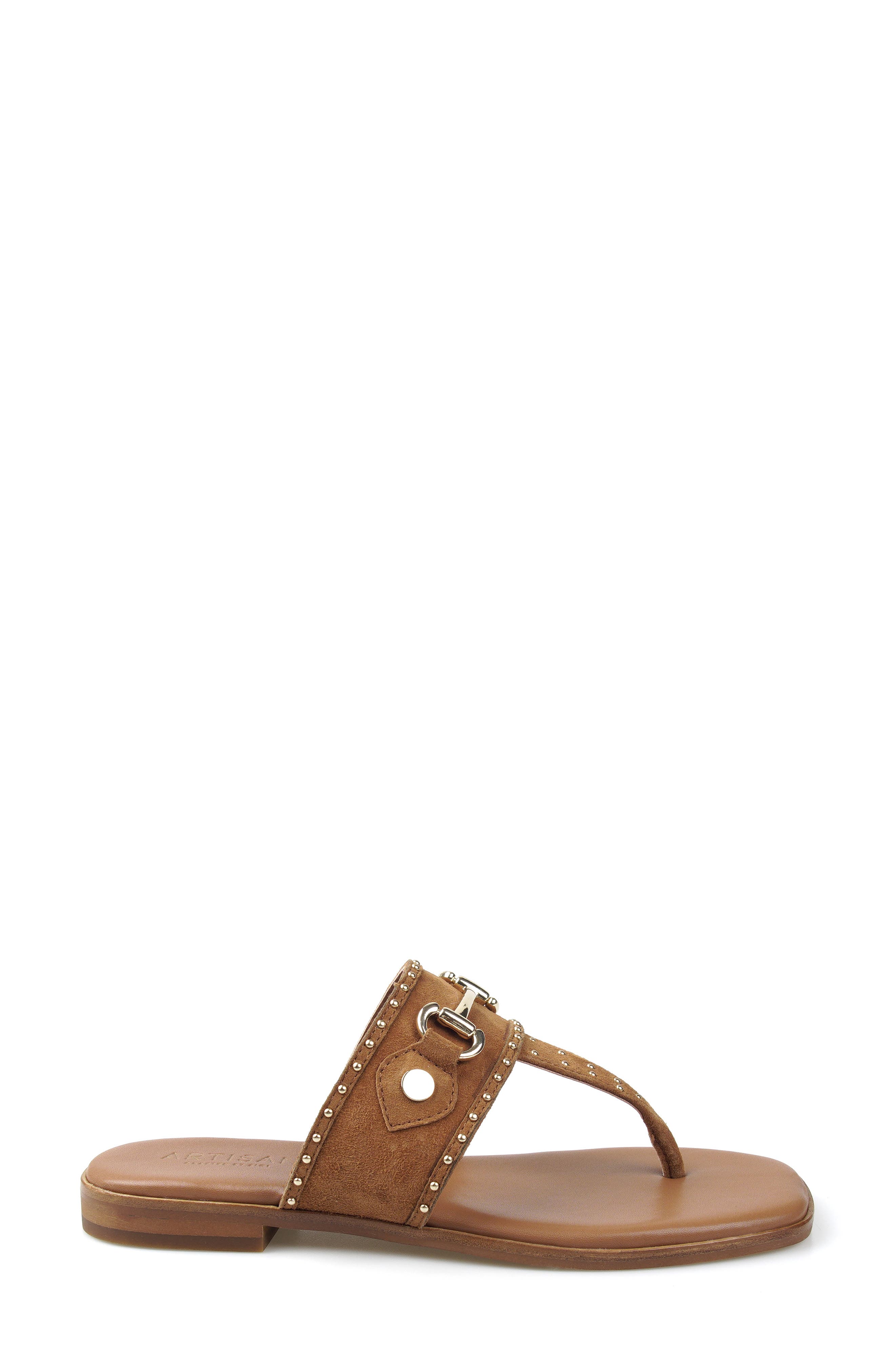 Lynwood Leather Flip Flop, Alternate, color, TAN SUEDE