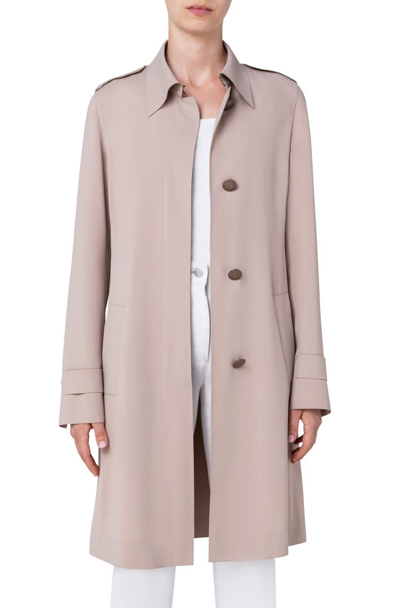 Akris punto Lasercut Crepe Trench Coat, Main, color, 