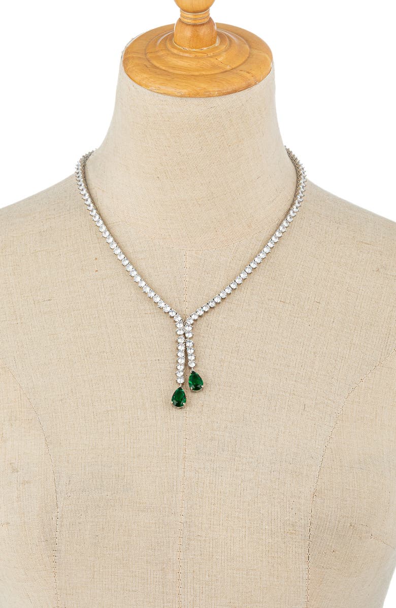 EYE CANDY LOS ANGELES Evelyn Cubic Zirconia Tennis Y-Necklace, Alternate, color, Silver