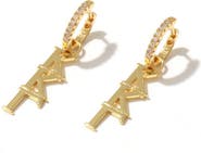 Color Shout Kappa Kappa Gamma Greek Letter Huggie + Charm Earrings