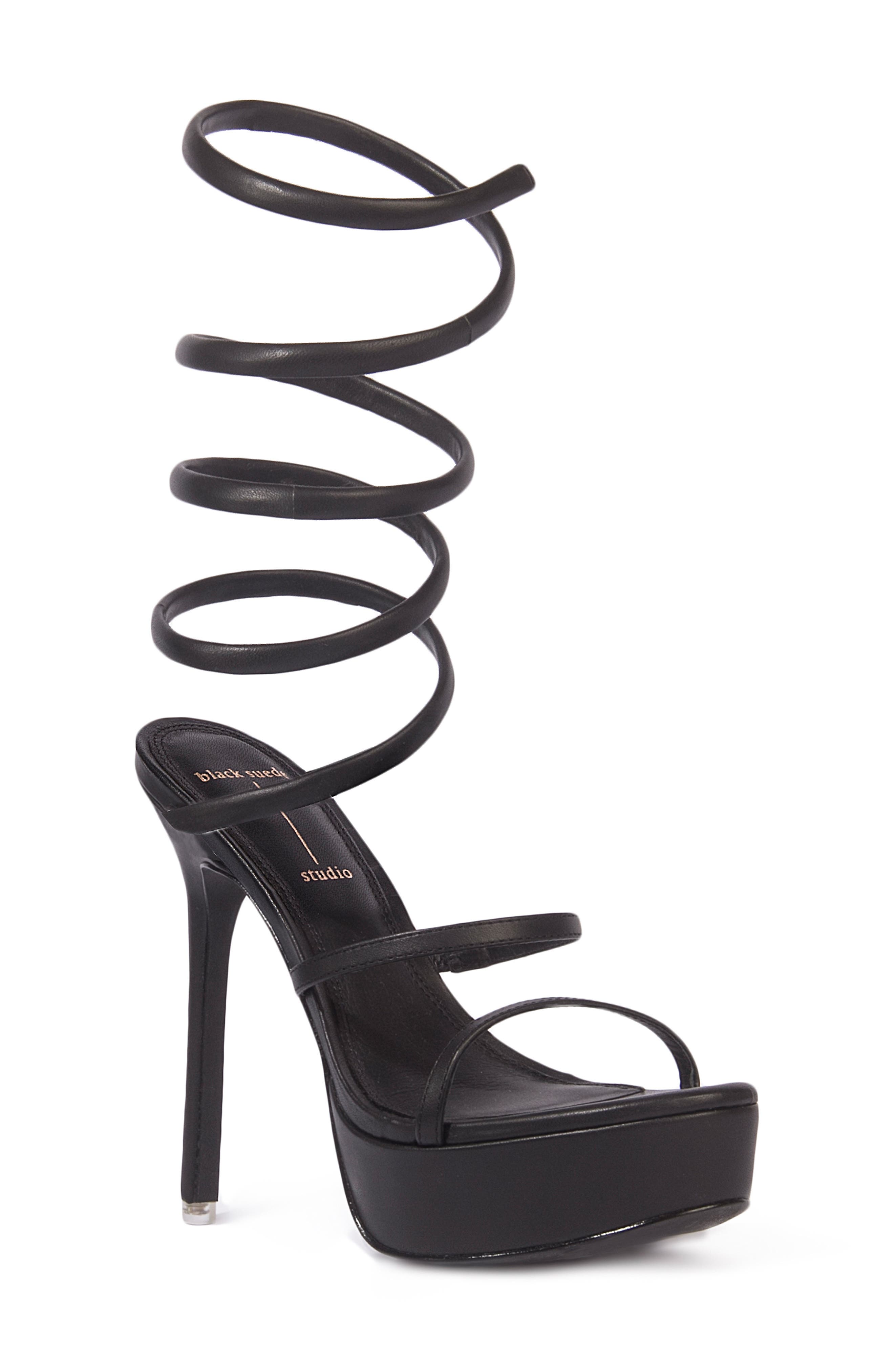 BLACK SUEDE STUDIO Kristen Platform Sandal, Main, color, 