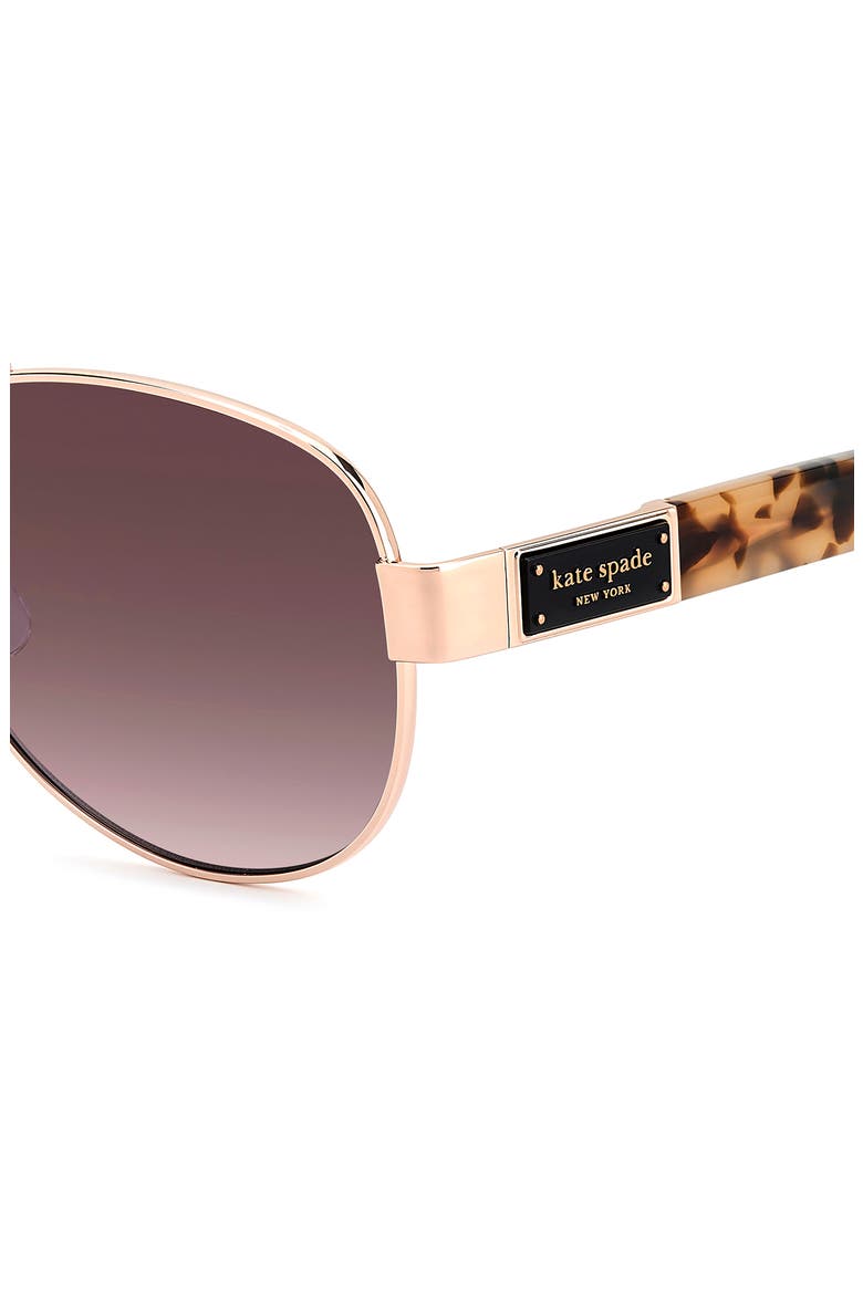 dalia 58mm polarized gradient pilot sunglasses, Alternate, color, DARK RED/ GOLD