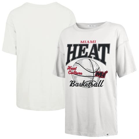 Women's '47  White Miami Heat City Edition Down Court Sadie T-Shirt