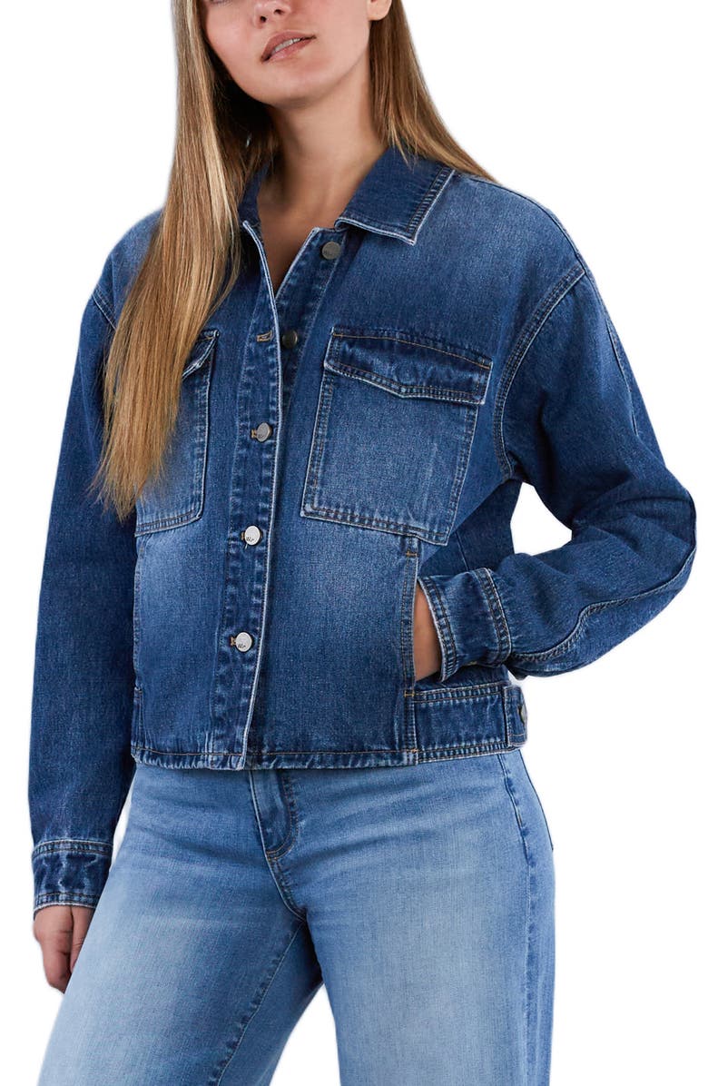 Wash Lab Denim Retro Denim Jacket, Alternate, color, Classic Blue