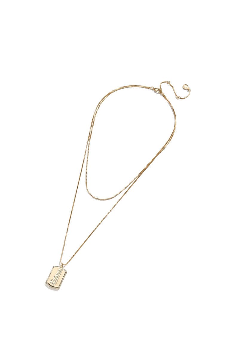 WEAR by Erin Andrews x Baublebar Baltimore Orioles Dog Tag Necklace, Alternate, color, Gold