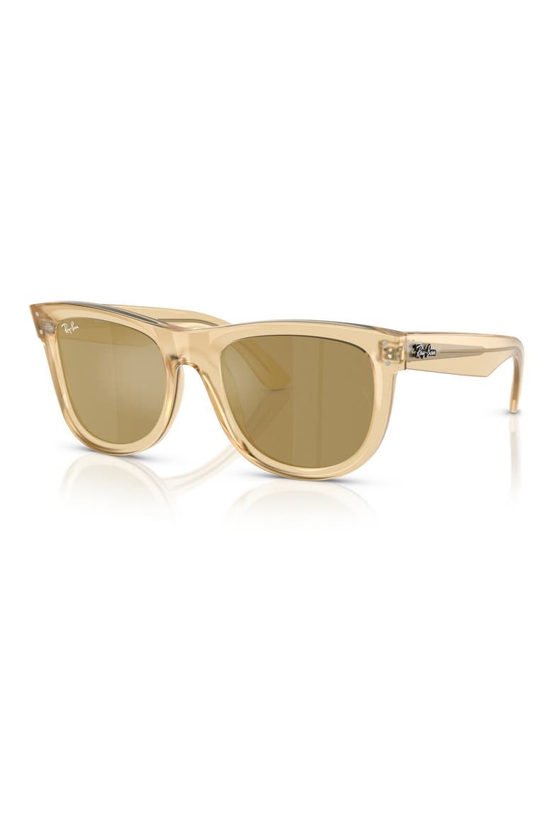 Boyfriend Reverse 56mm Square Sunglasses, Alternate, color, OPAL YELLOW / BROWN GOLD