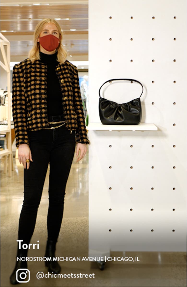 Gathered Faux Leather Baguette Bag, sales video thumbnail