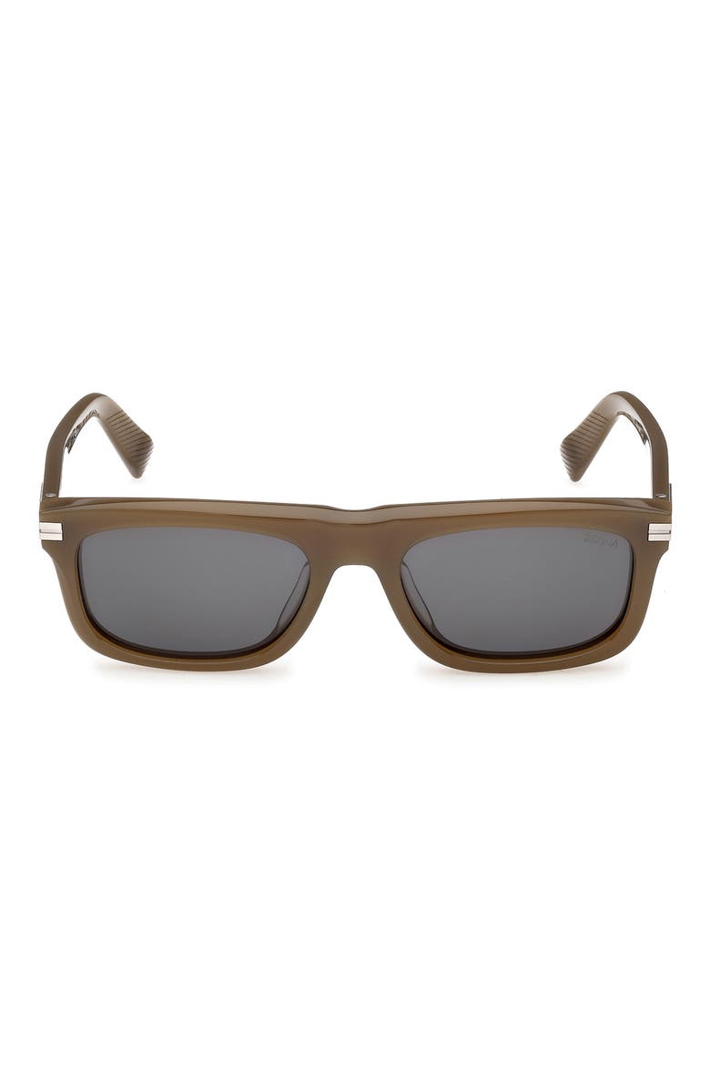 55mm Rectangular Sunglasses, Main, color, OPAL GREEN/ PALLADIUM/ SMOKE