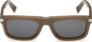 ZEGNA 55mm Rectangular Sunglasses
