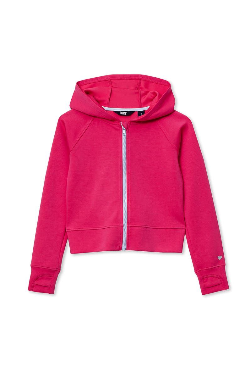 Girls Active Zip Up Hoodie, Main, color, Hot Pink