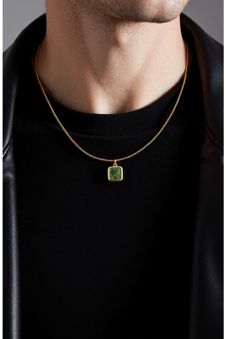 Men's Jade Pendant Necklace, Alternate, color, GREEN