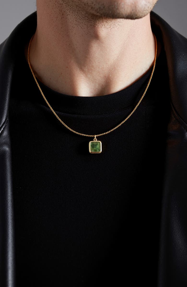 Mr. Ettika Men's Jade Pendant Necklace, Alternate, color, Green