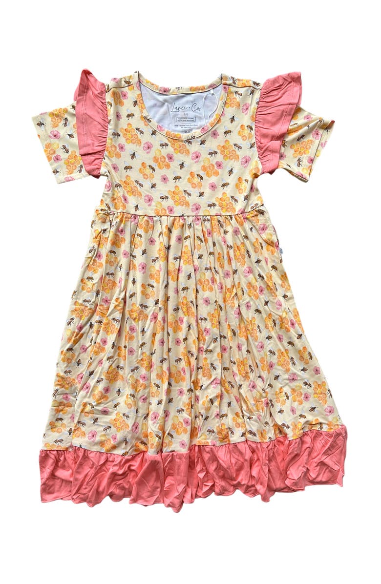 Laree + Co BellaGrace Ruffle Spin Dress, Main, color, Yellow