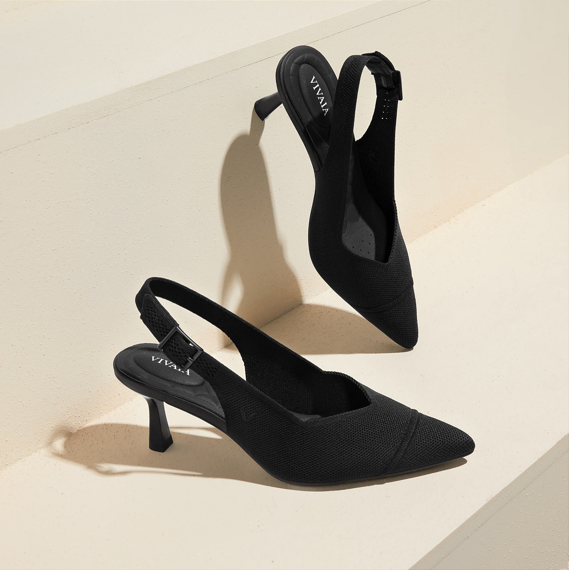 Addison Pointed-Toe Slingback Sandals, Alternate, color, Black