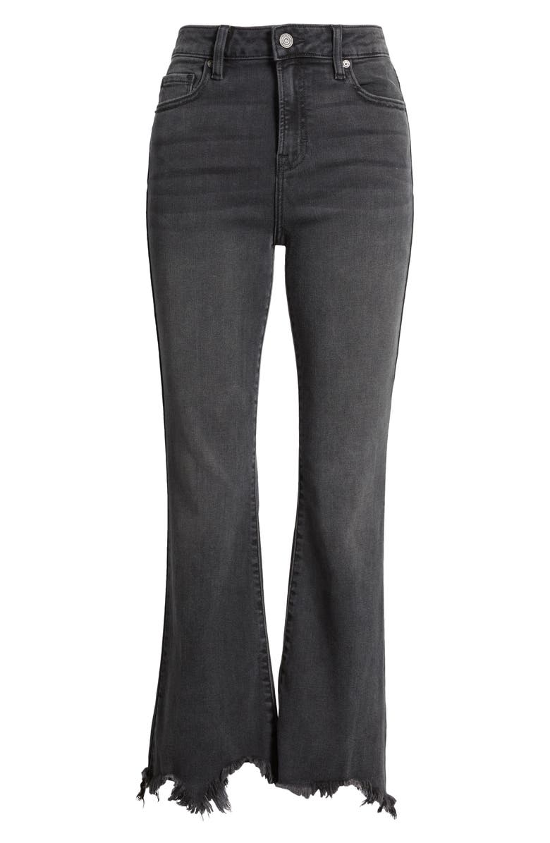 HIDDEN JEANS Fray Hem Crop Flare Jeans, Alternate, color, Black