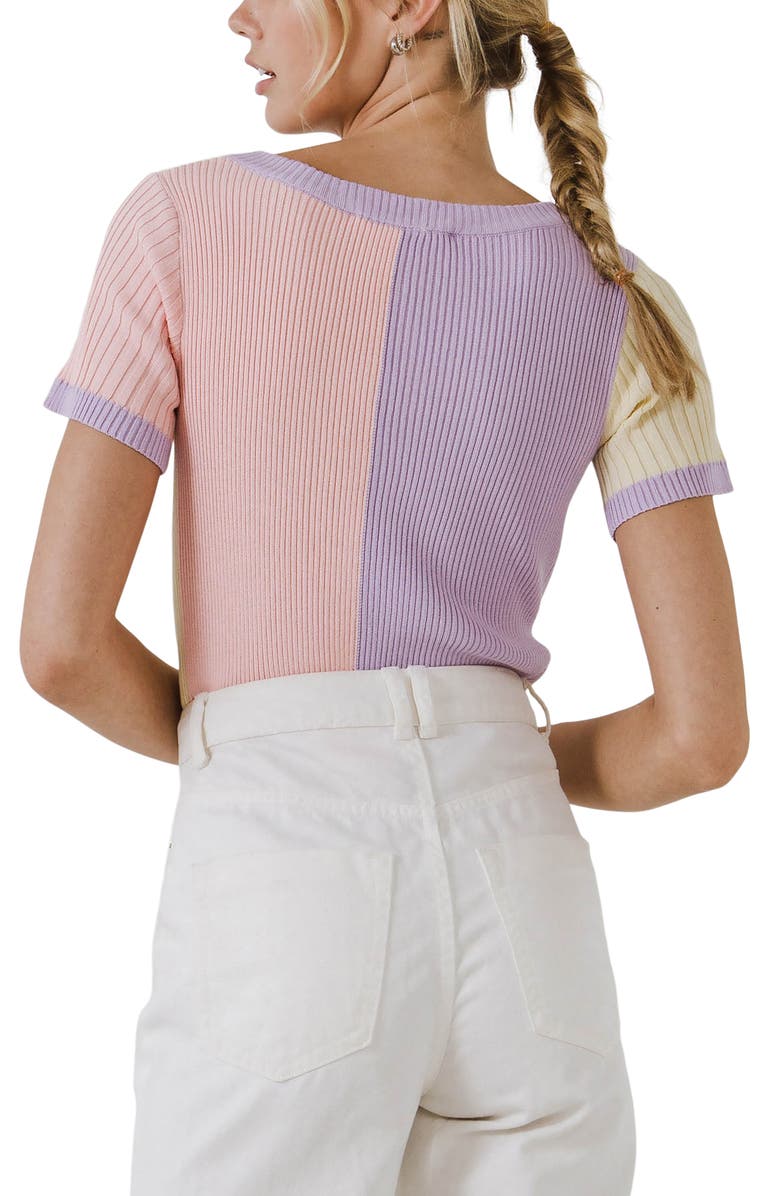 English Factory Colorblock Sweater Top, Alternate, color, Multi