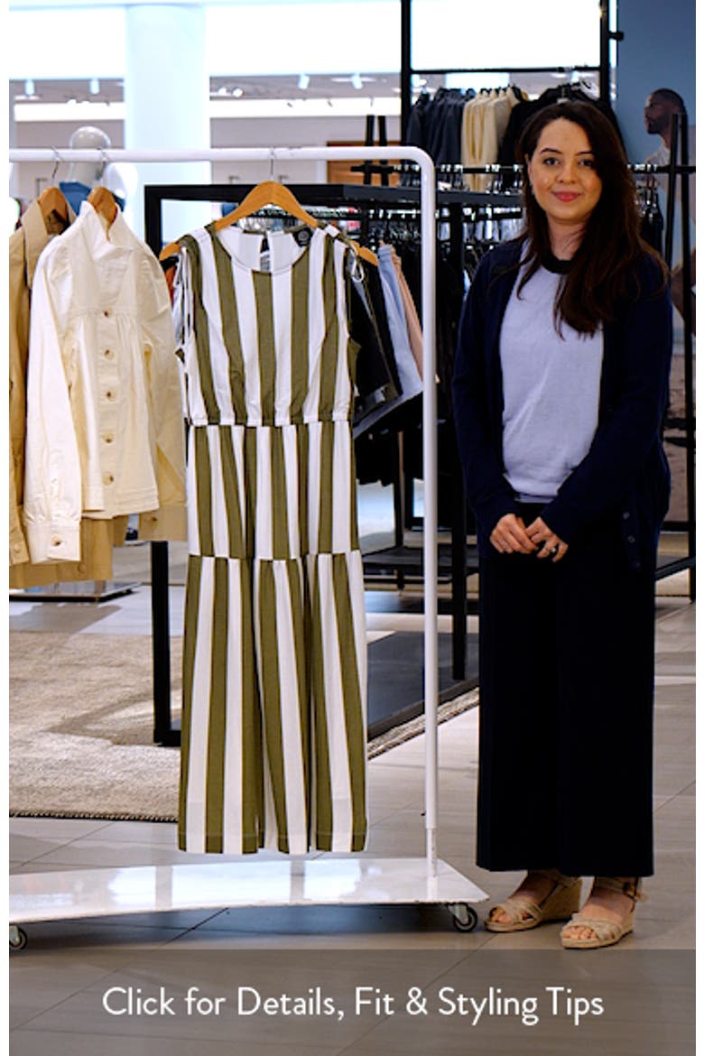 Stripe Sleeveless Midi Dress video