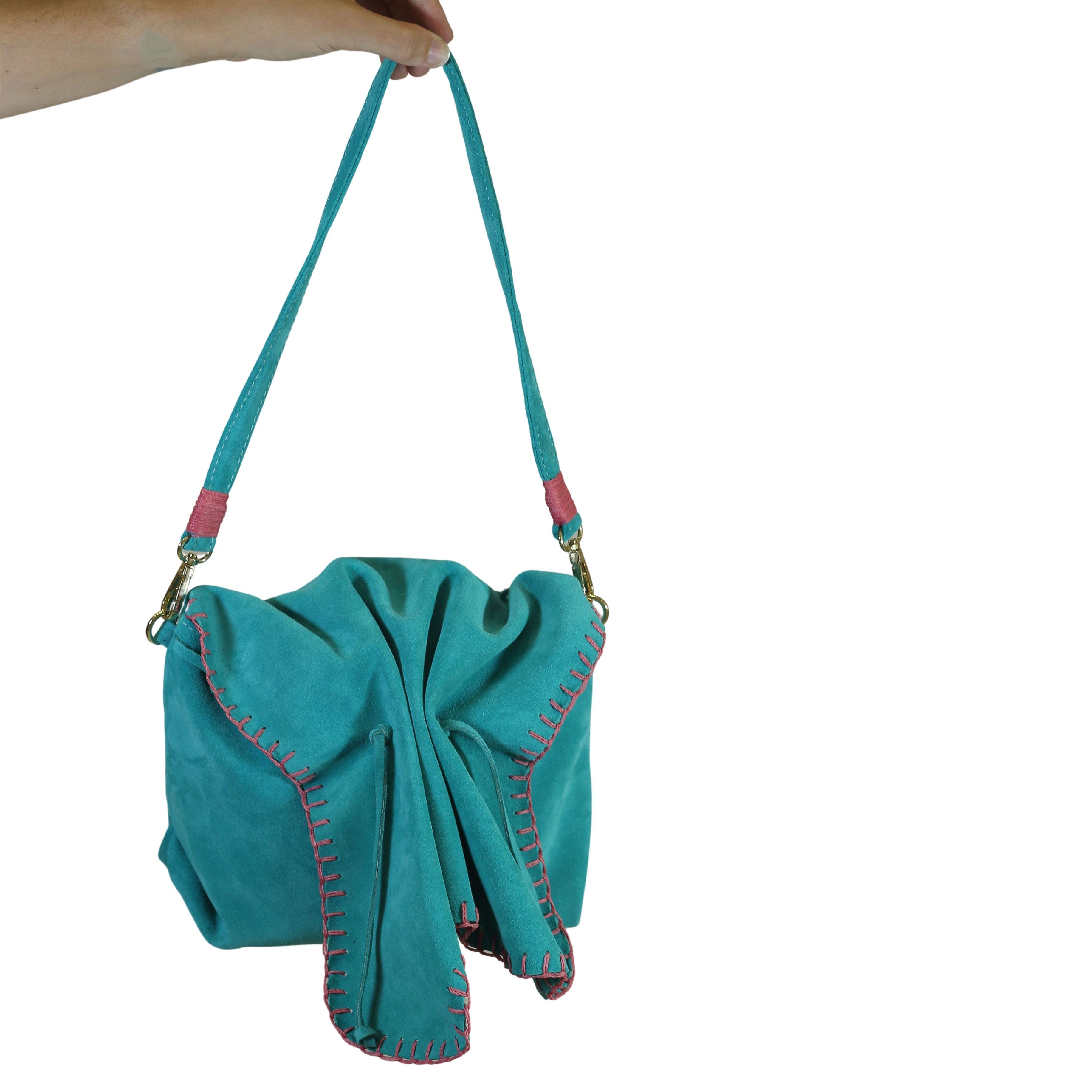 Butterfly Suede Leather Bag, Alternate, color, Sky